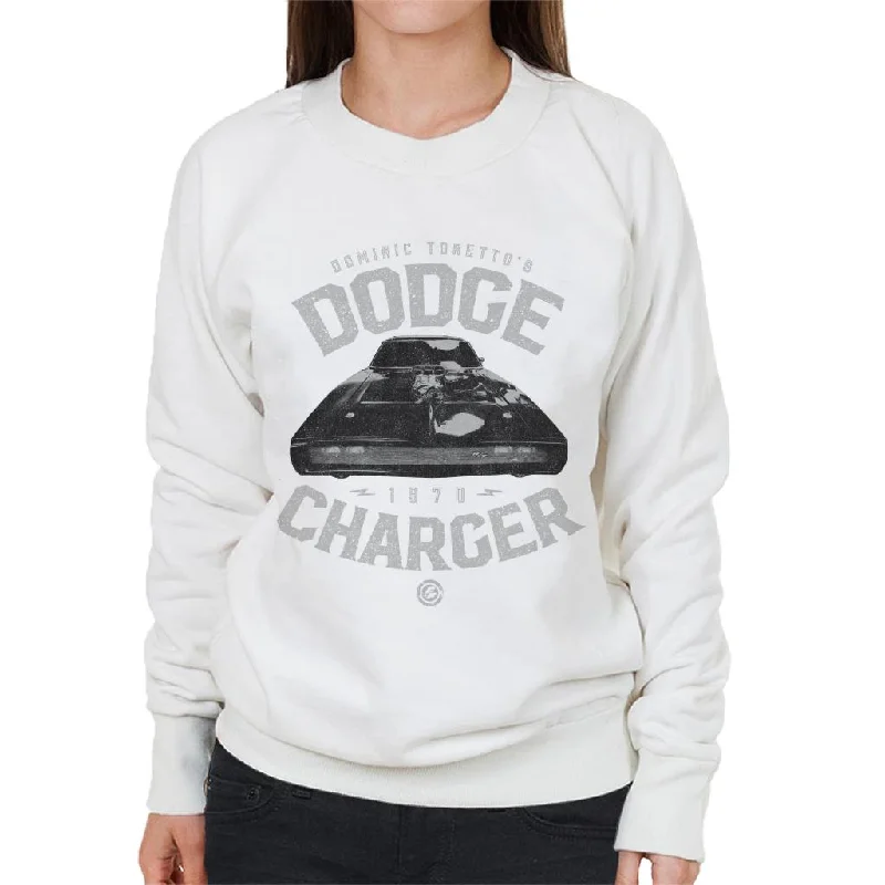 The Fast and The Furious Dodge Charger Women's Sweatshirt Hoodie with Raw Hem Edgy Unfinished