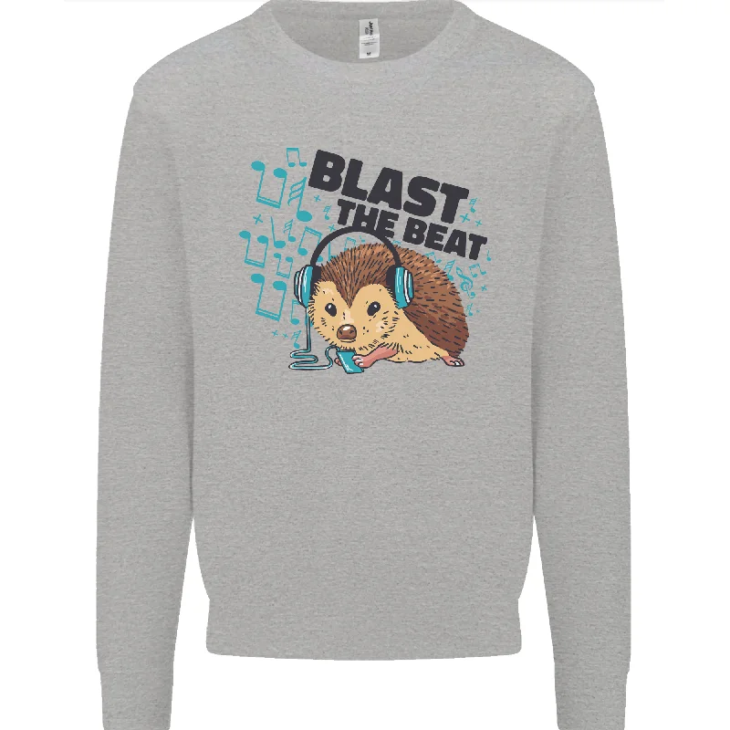A Music DJ Hedgehog Headphones Dance Mens Sweatshirt Jumper Hoodie with Color Block Contrast Stylish A Music DJ Hedgehog Headphones Dance Mens Sweatshirt Jumper Hoodie with Color Block Contrast Stylish