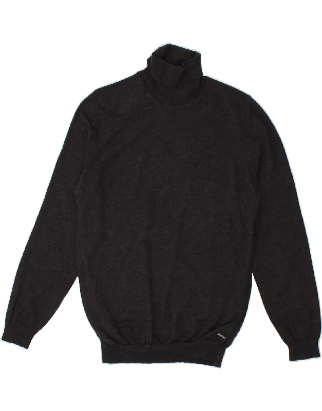 HUGO BOSS Mens Slim Fit Roll Neck Jumper Sweater 2XL Grey Wool Real Fur Shearling Chenille HUGO BOSS Mens Slim Fit Roll Neck Jumper Sweater 2XL Grey Wool Real Fur Shearling Chenille