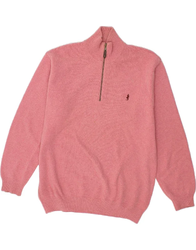 MARLBORO CLASSICS Mens Zip Neck Jumper Sweater 2XL Pink Wool Denim Fabric Leather Fabric Suede Fabric MARLBORO CLASSICS Mens Zip Neck Jumper Sweater 2XL Pink Wool Denim Fabric Leather Fabric Suede Fabric