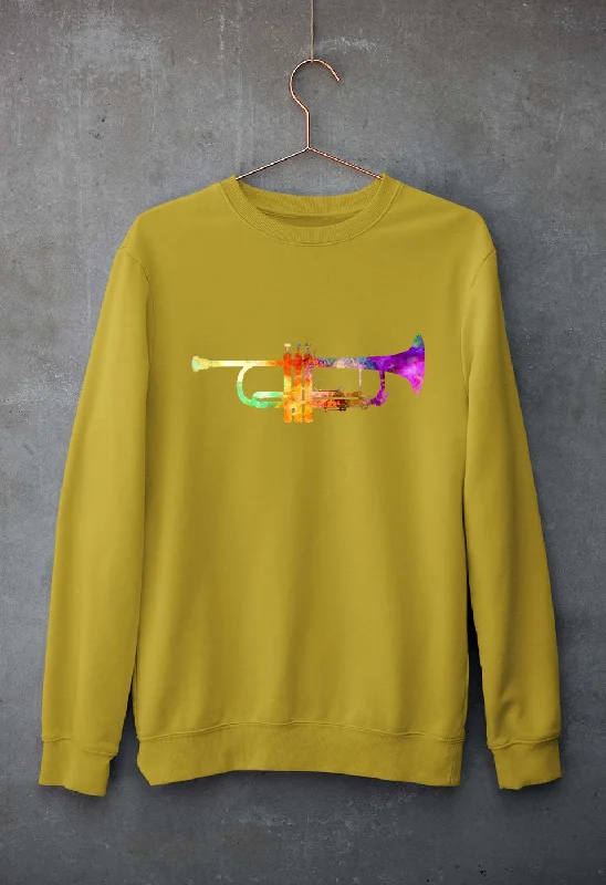Trumpet Unisex Sweatshirt for Men/Women Hoodie with High-Low Hem Asymmetrical Trendy