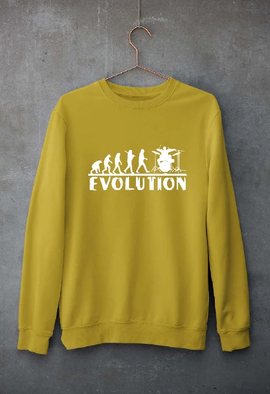 Drummer Evolution Unisex Sweatshirt for Men/Women Hoodie with Pastel Soft Subtle