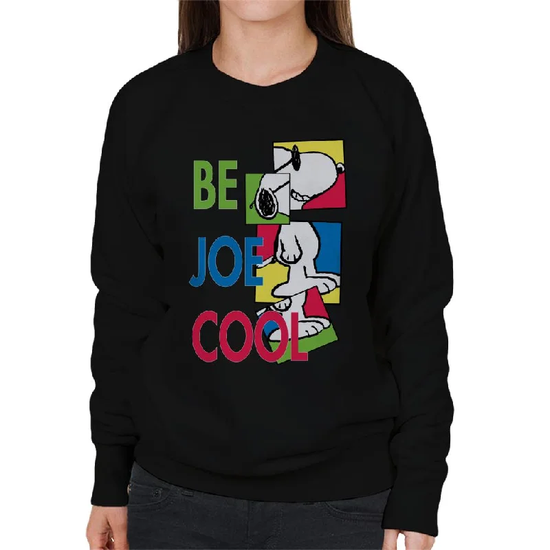 Peanuts Snoopy Be Joe Cool Women's Sweatshirt Hoodie with Half-Zip Sporty Casual