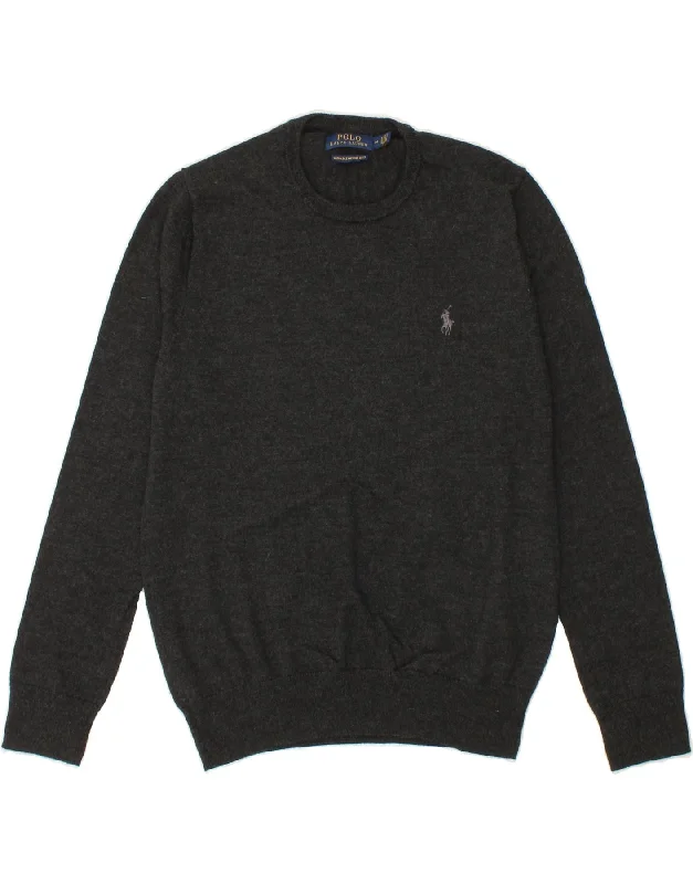 POLO RALPH LAUREN Mens Crew Neck Jumper Sweater Medium Grey Merino Wool Layered Multi-layer Single Layer POLO RALPH LAUREN Mens Crew Neck Jumper Sweater Medium Grey Merino Wool Layered Multi-layer Single Layer