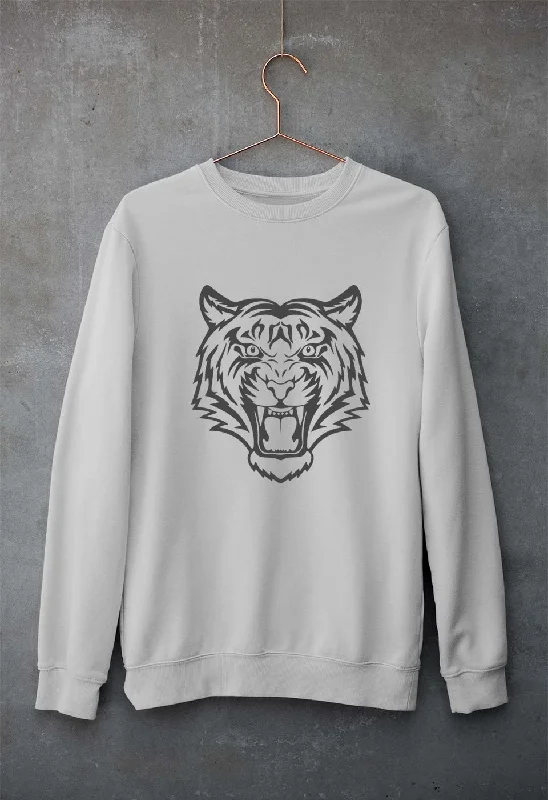 Tiger Unisex Sweatshirt for Men/Women Hoodie with Hem Contrast Bold Stylish
