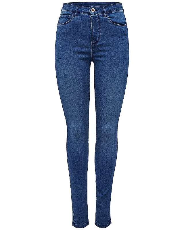 High Waist Skinny Jeans with Zip and Button Fastening Fashionable Bootcut Jeans