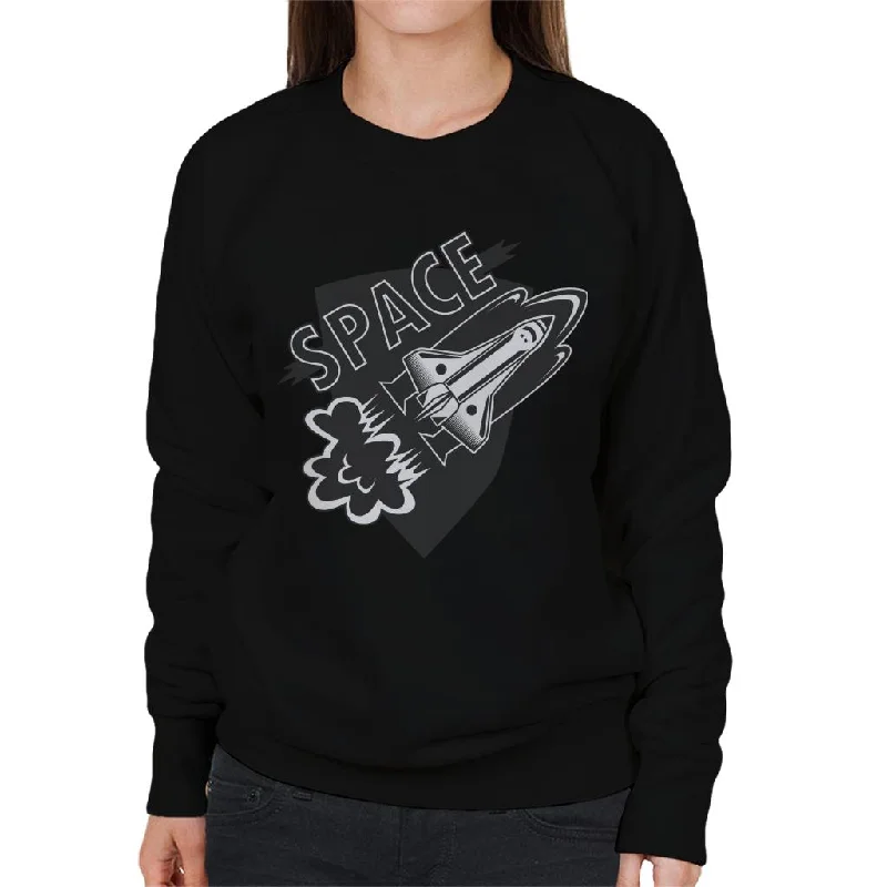 NASA Space Rocket Takeoff Women's Sweatshirt Hoodie with Illustration Artistic Creative