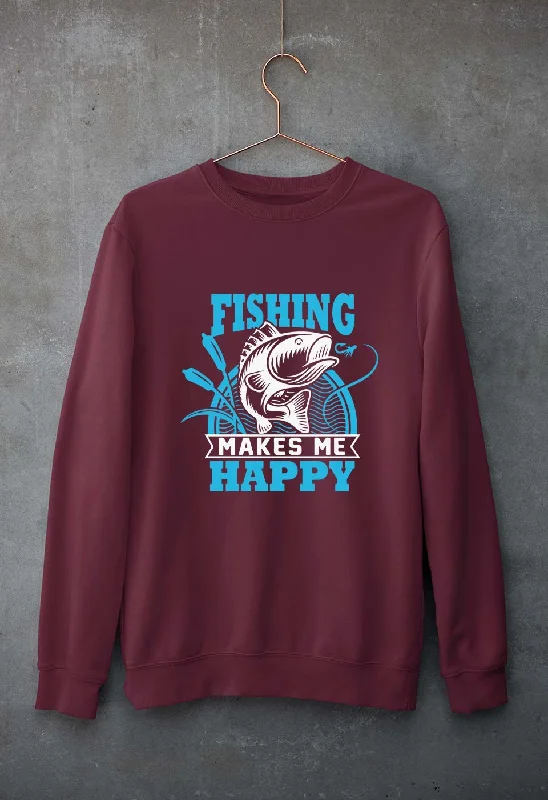 Fishing Unisex Sweatshirt for Men/Women Hoodie with Mock Neck Collared Structured