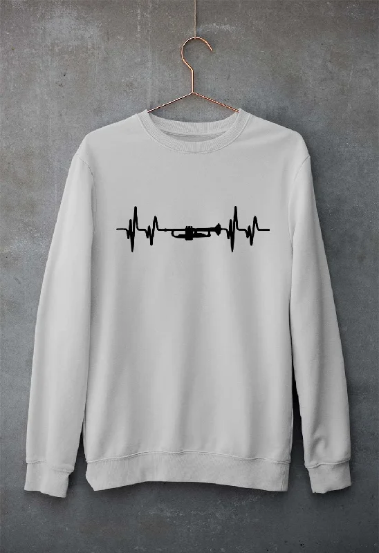 Trumpet Love Unisex Sweatshirt for Men/Women Hoodie with Hem Embroidery Detailed Premium