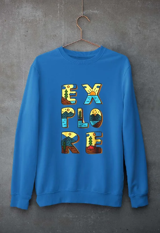 Explore Travel Adventure Unisex Sweatshirt for Men/Women Hoodie with Distressed Vintage Worn