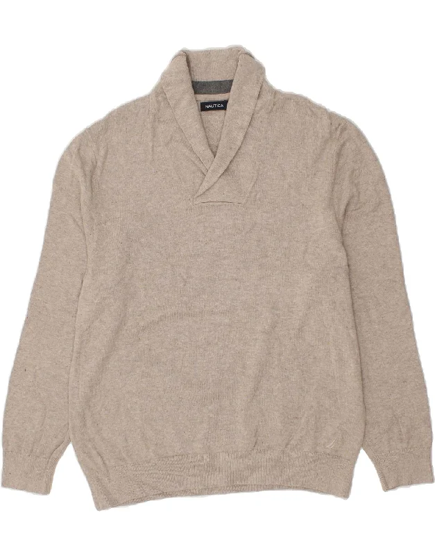 NAUTICA Mens Shawl Neck Jumper Sweater XL Beige Flecked Rayon Fabric Velvet Fabric Corduroy Fabric NAUTICA Mens Shawl Neck Jumper Sweater XL Beige Flecked Rayon Fabric Velvet Fabric Corduroy Fabric