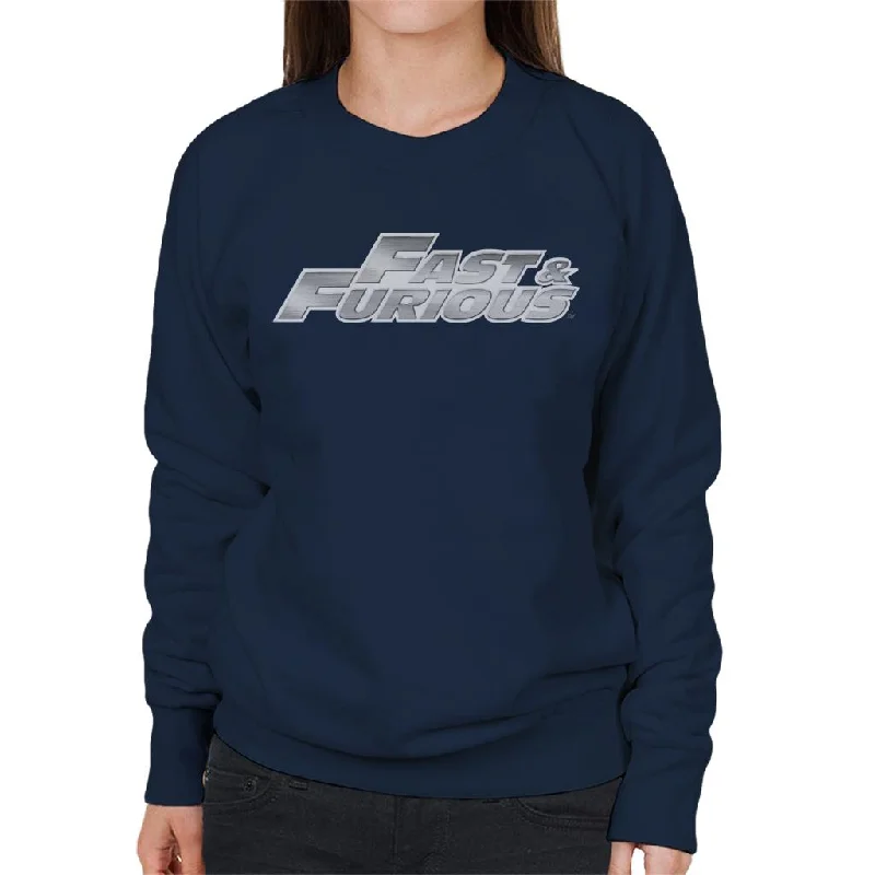 Fast and Furious Chrome Logo Women's Sweatshirt Hoodie with Sequins Glamorous Eye-catching