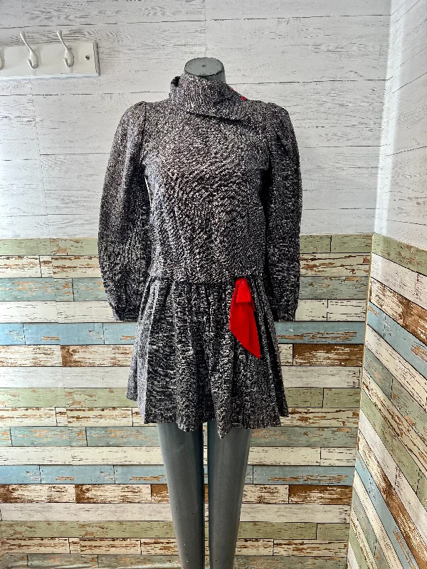 60’s Gray Drop Waist With Red Bow Mini Dress By Jodeen Originals Cozy Ribbed Mini Dress 60’s Gray Drop Waist With Red Bow Mini Dress By Jodeen Originals Cozy Ribbed Mini Dress