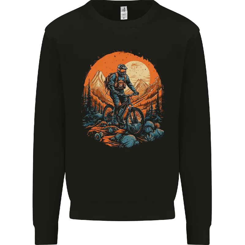 A Mountain Biker in the Wilderness Bike MTB Mens Sweatshirt Jumper Hoodie with Hem Lace Feminine Delicate A Mountain Biker in the Wilderness Bike MTB Mens Sweatshirt Jumper Hoodie with Hem Lace Feminine Delicate