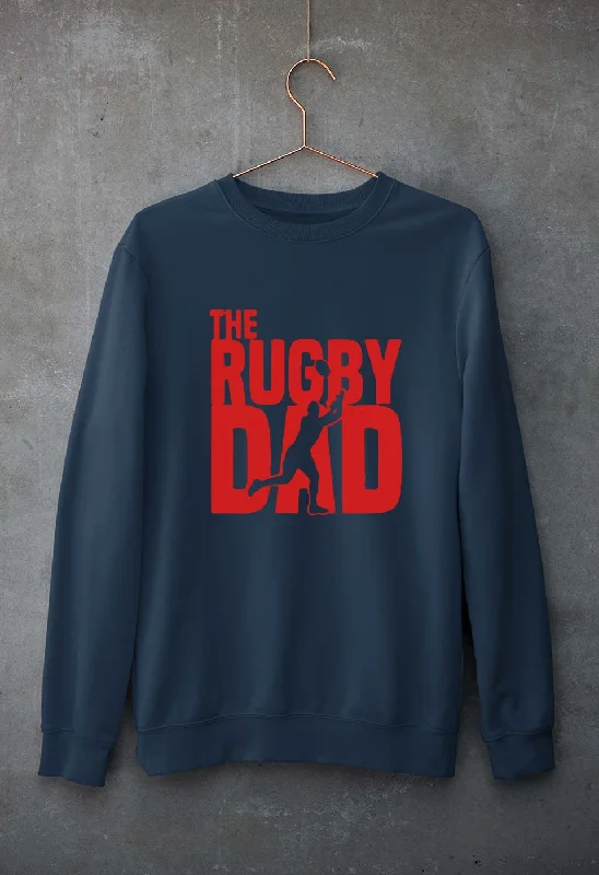 Rugby Dad Unisex Sweatshirt for Men/Women Hoodie with Hem Ribbing Snug Secure