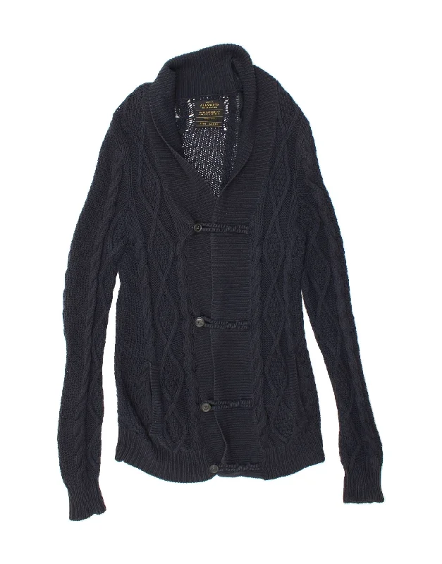 ALL SAINTS Mens Cardigan Sweater Large Navy Blue Linen Anti-Pilling Anti-Shrink Durable ALL SAINTS Mens Cardigan Sweater Large Navy Blue Linen Anti-Pilling Anti-Shrink Durable