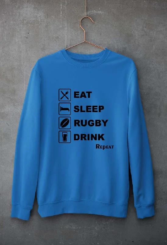 Rugby Unisex Sweatshirt for Men/Women Hoodie with Ribbed Neckline Snug Warm