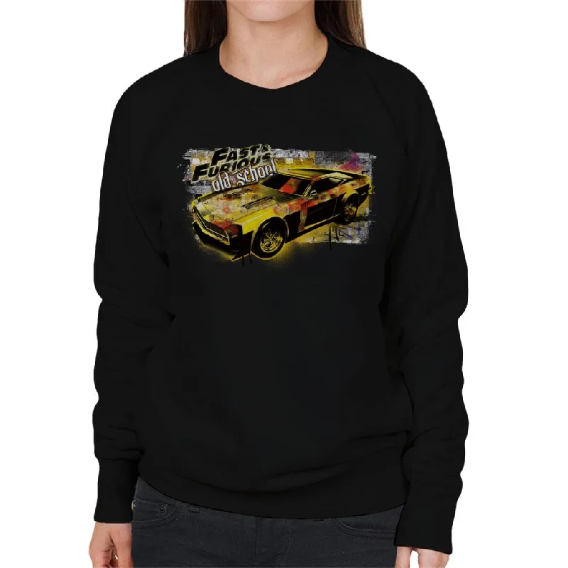 Fast and Furious Old School Women's Sweatshirt Hoodie with Elastic Waist Stretchable Comfortable Fast and Furious Old School Women's Sweatshirt Hoodie with Elastic Waist Stretchable Comfortable