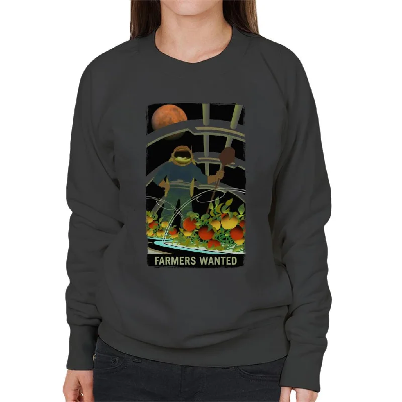 NASA Farmers Wanted Women's Sweatshirt Hoodie with Camouflage Military Edgy