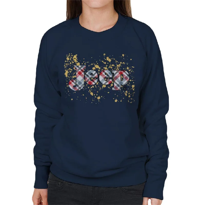 Jeep Splattered Logo Women's Sweatshirt Hoodie with V-Neck Classic Versatile
