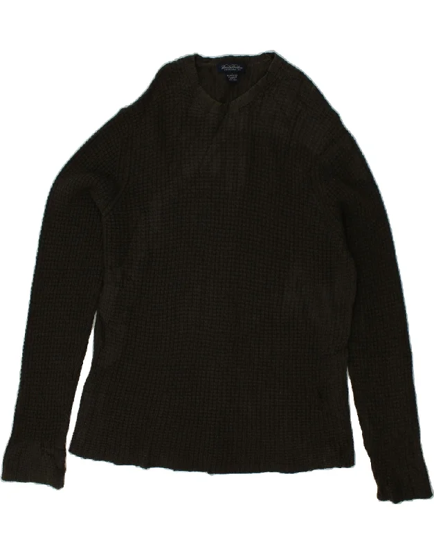 BROOKS BROTHERS Mens Crew Neck Jumper Sweater Large Green Merino Wool Solid Color Striped Floral Print BROOKS BROTHERS Mens Crew Neck Jumper Sweater Large Green Merino Wool Solid Color Striped Floral Print