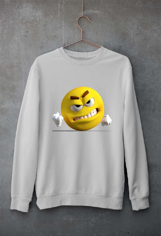 Angry Emoji Unisex Sweatshirt for Men/Women Hoodie with Ribbed Neckline Snug Warm