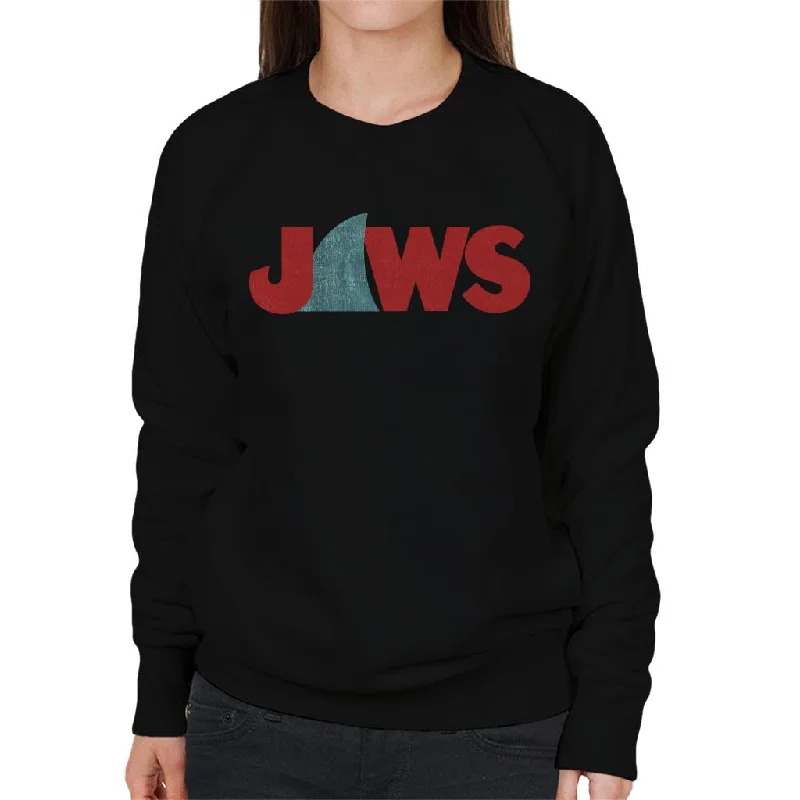 Jaws Shark Fin Logo Women's Sweatshirt Hoodie with Color Block Contrast Stylish