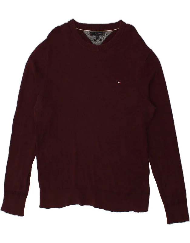 TOMMY HILFIGER Mens Crew Neck Jumper Sweater XL Maroon Cotton Lace Blend Ribbed Blend Corduroy Blend TOMMY HILFIGER Mens Crew Neck Jumper Sweater XL Maroon Cotton Lace Blend Ribbed Blend Corduroy Blend