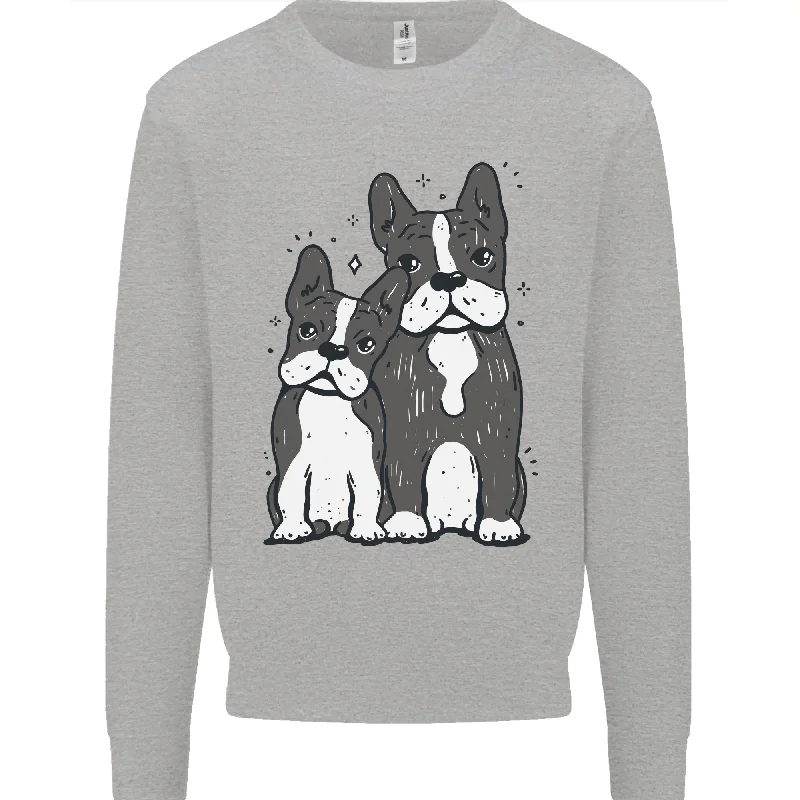 A Pair of Bulldogs Mens Sweatshirt Jumper Hoodie with Contrast Stitching Detailed Premium