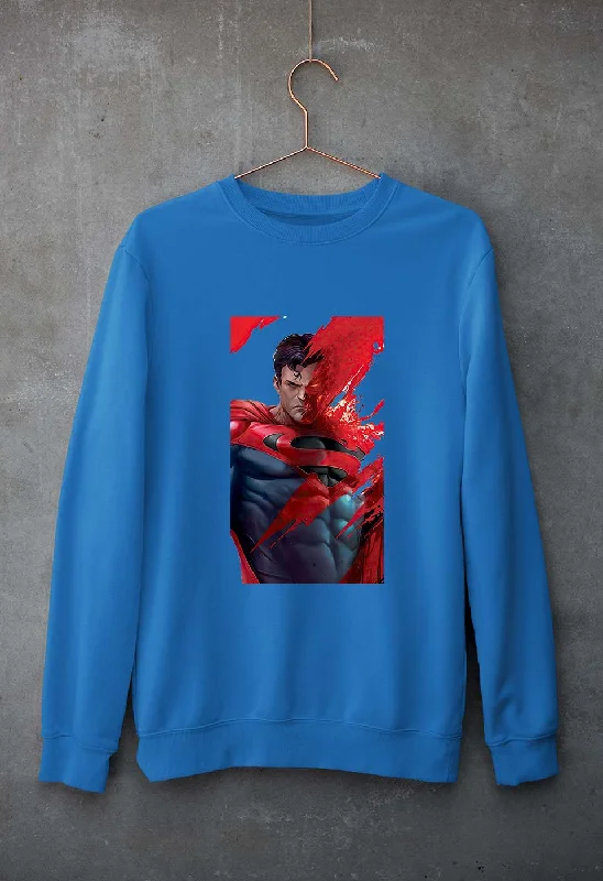 Superman Superhero Unisex Sweatshirt for Men/Women Hoodie with Rolled Sleeves Casual Relaxed