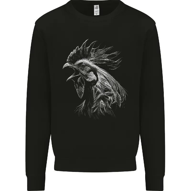 A Monochrome Rooster Farmer Farming Mens Sweatshirt Jumper Hoodie Dress Longline Feminine A Monochrome Rooster Farmer Farming Mens Sweatshirt Jumper Hoodie Dress Longline Feminine