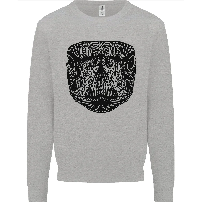 A Mandala Turtle Head Tribal Tortoise Mens Sweatshirt Jumper Hoodie with Elastic Waist Stretchable Comfortable