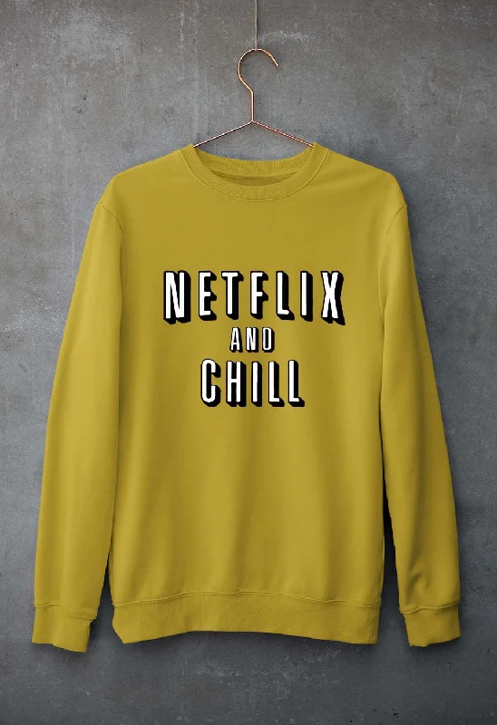Netflix and Chill Unisex Sweatshirt for Men/Women Hoodie with Contrast Stitching Detailed Premium Netflix and Chill Unisex Sweatshirt for Men/Women Hoodie with Contrast Stitching Detailed Premium