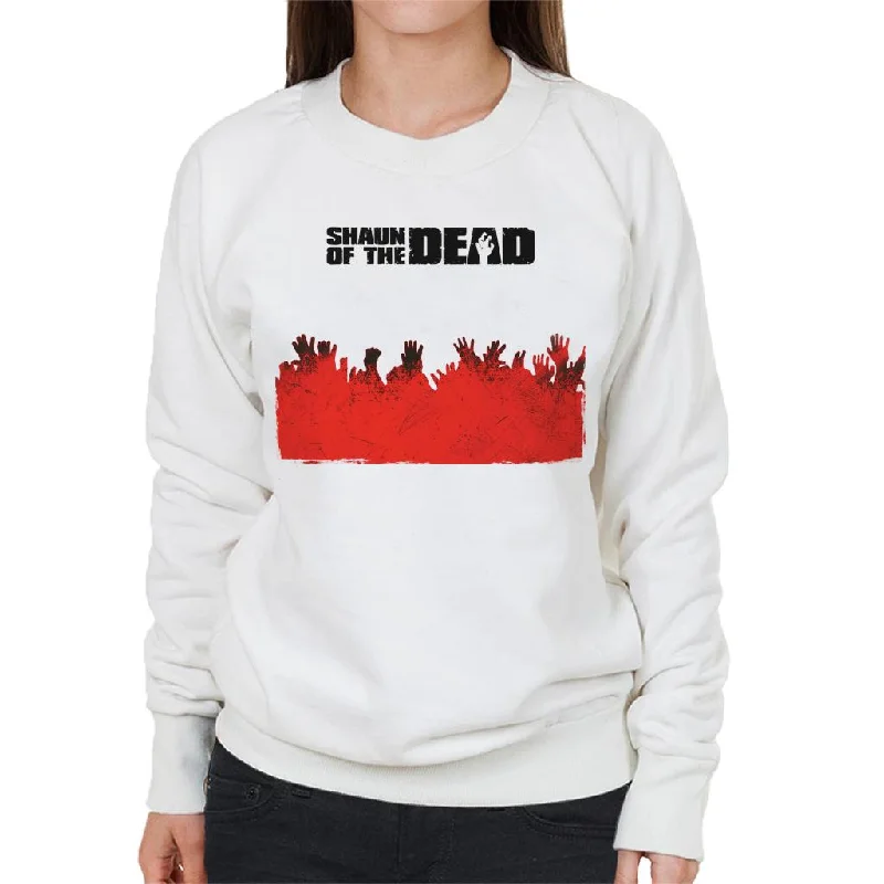 Shaun of the Dead Zombie Hands Silhouette Women's Sweatshirt Hoodie with Set-In Sleeves Structured Classic