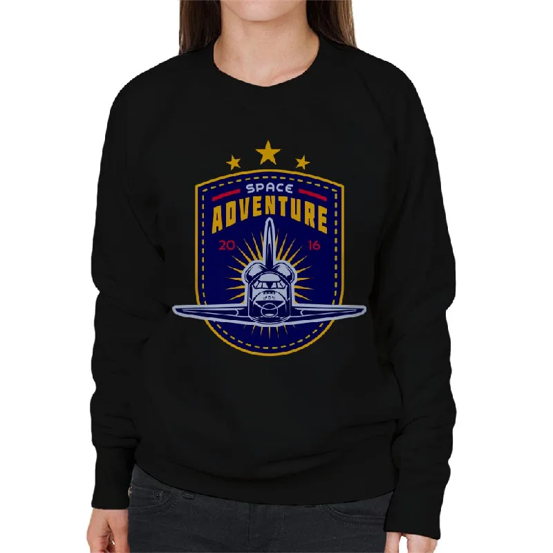 NASA Space Adventure Women's Sweatshirt Hoodie with Hem Embroidery Detailed Premium