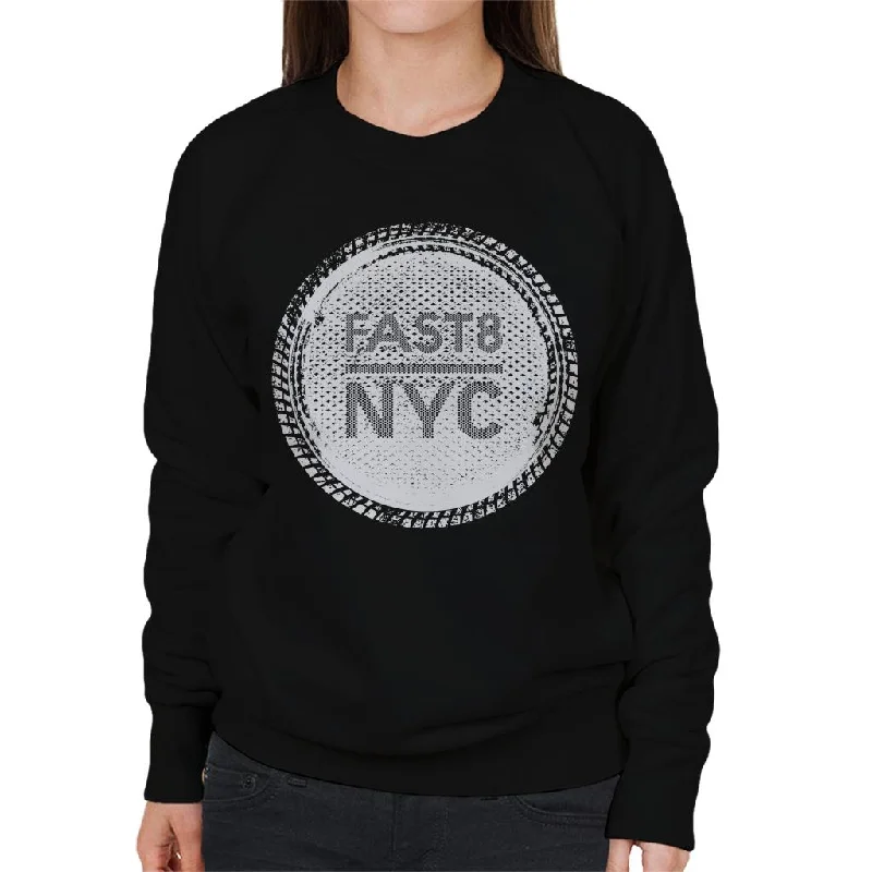 Fast and Furious Fast 8 NYC Women's Sweatshirt Hoodie with Puffed Sleeves Voluminous Trendy Fast and Furious Fast 8 NYC Women's Sweatshirt Hoodie with Puffed Sleeves Voluminous Trendy