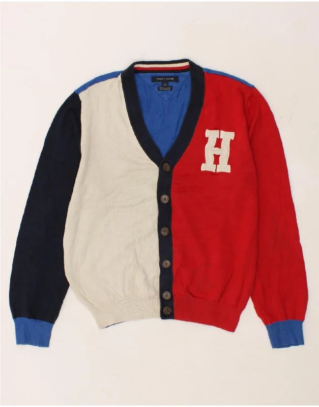 TOMMY HILFIGER Mens Graphic Cardigan Sweater Medium Multicoloured Cotton Fabric Linen Fabric Terry Fabric TOMMY HILFIGER Mens Graphic Cardigan Sweater Medium Multicoloured Cotton Fabric Linen Fabric Terry Fabric