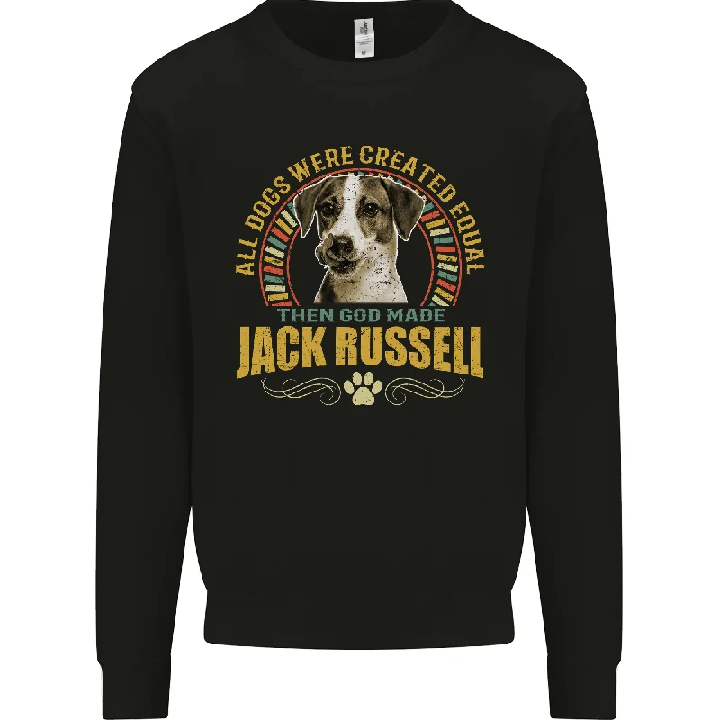 A Jack Russell Dog Mens Sweatshirt Jumper Hoodie with Side Slits Relaxed Casual