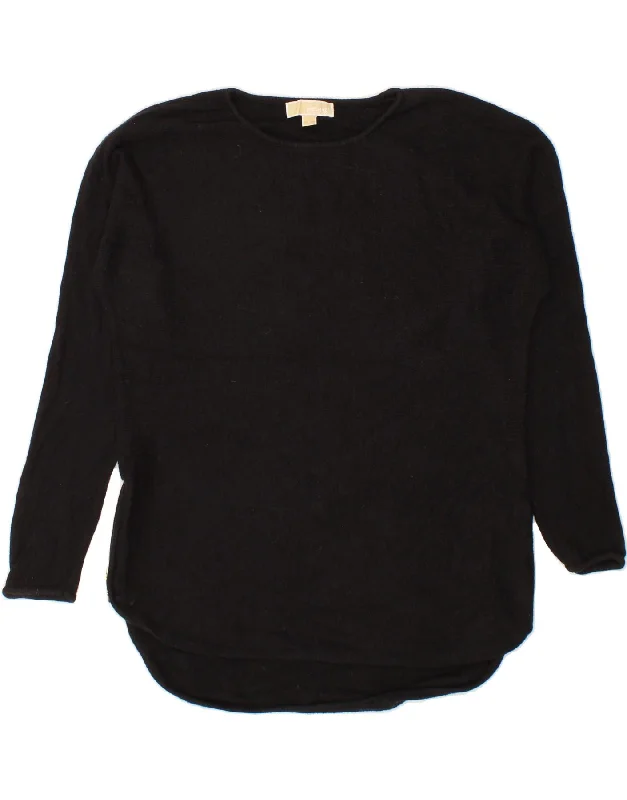 MICHAEL KORS Womens 3/4 Sleeve Boat Neck Jumper Sweater UK 14 Medium Black Slim Fit Regular Fit Oversized MICHAEL KORS Womens 3/4 Sleeve Boat Neck Jumper Sweater UK 14 Medium Black Slim Fit Regular Fit Oversized