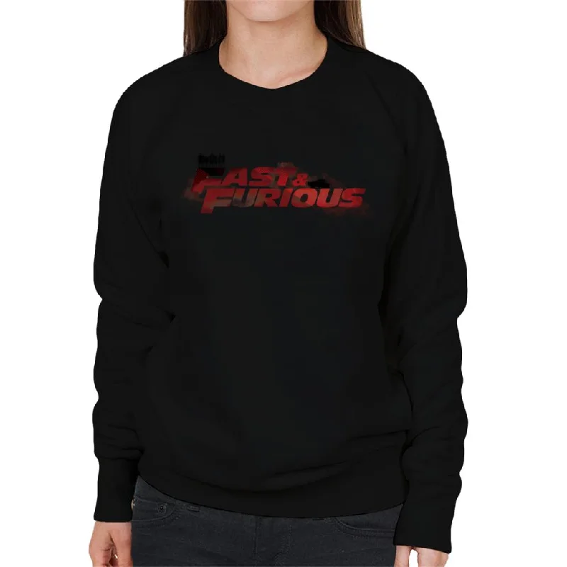 The Fast and The Furious Smoky Red Logo Women's Sweatshirt Hoodie with Color Block Contrast Stylish