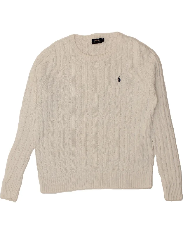 POLO RALPH LAUREN Womens Boat Neck Jumper Sweater UK 16 Large White Cotton Stretchy Elastic Breathable POLO RALPH LAUREN Womens Boat Neck Jumper Sweater UK 16 Large White Cotton Stretchy Elastic Breathable