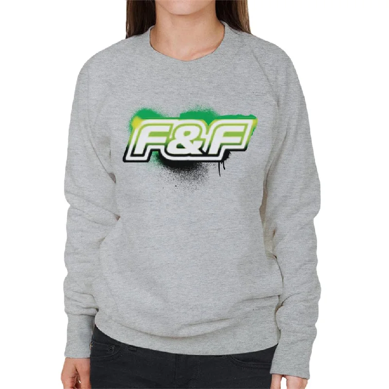 The Fast and The Furious Green Spray Logo Women's Sweatshirt Hoodie with Patch Decorative Personalized