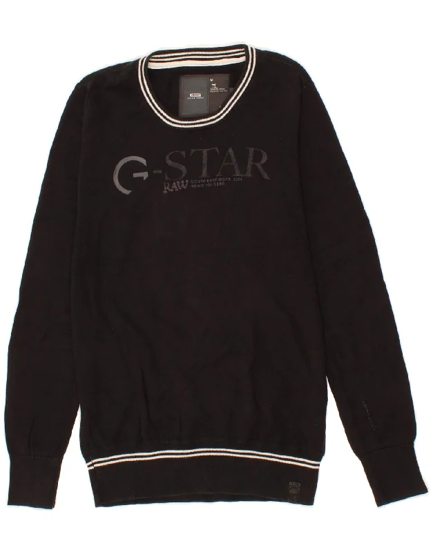 G-STAR Mens Graphic Crew Neck Jumper Sweater Medium Black Cotton Collared Crew Neck Turtle Neck G-STAR Mens Graphic Crew Neck Jumper Sweater Medium Black Cotton Collared Crew Neck Turtle Neck