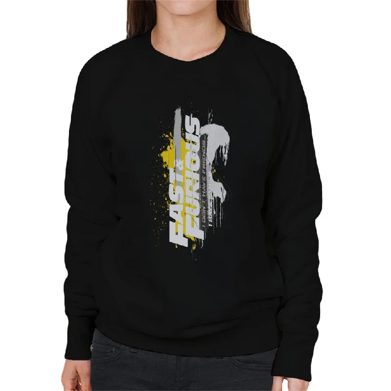 Fast and Furious I Dont Have Friends I Have Family Women's Sweatshirt Hoodie with Hem Lace Feminine Delicate Fast and Furious I Dont Have Friends I Have Family Women's Sweatshirt Hoodie with Hem Lace Feminine Delicate