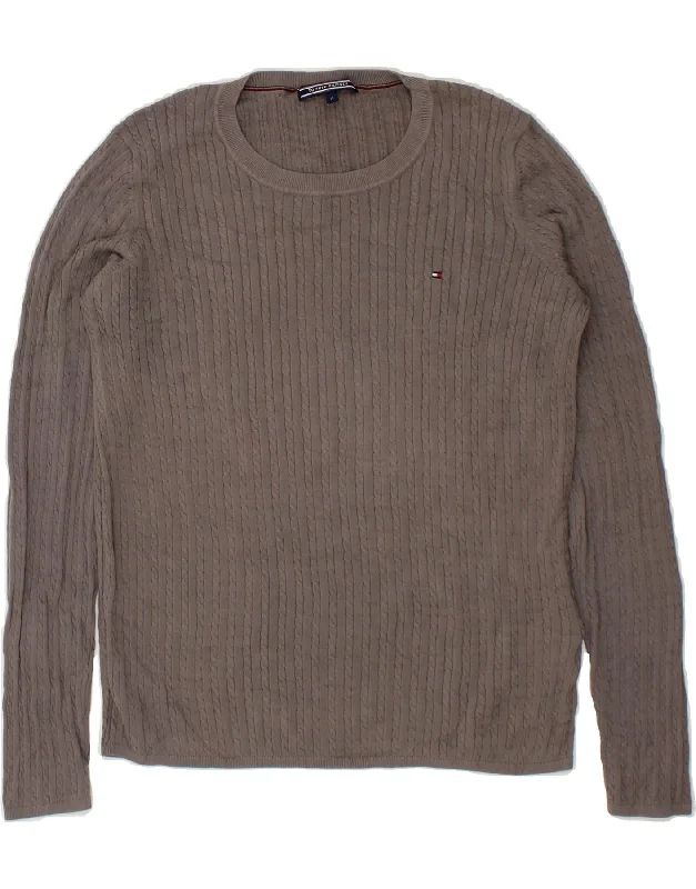 TOMMY HILFIGER Womens Crew Neck Jumper Sweater UK 12 Medium Grey Cotton Casual Formal Business TOMMY HILFIGER Womens Crew Neck Jumper Sweater UK 12 Medium Grey Cotton Casual Formal Business