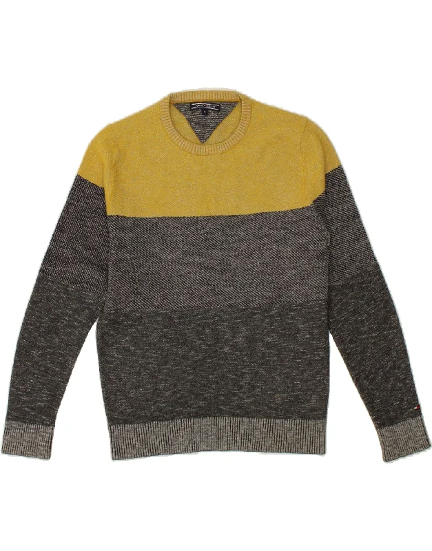 TOMMY HILFIGER Mens Crew Neck Jumper Sweater Medium Grey Colourblock Casual Formal Business TOMMY HILFIGER Mens Crew Neck Jumper Sweater Medium Grey Colourblock Casual Formal Business