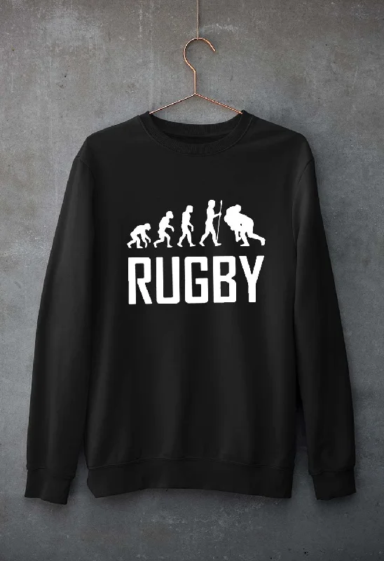Rugby Evolution Unisex Sweatshirt for Men/Women Hoodie with Exposed Zipper Edgy Industrial