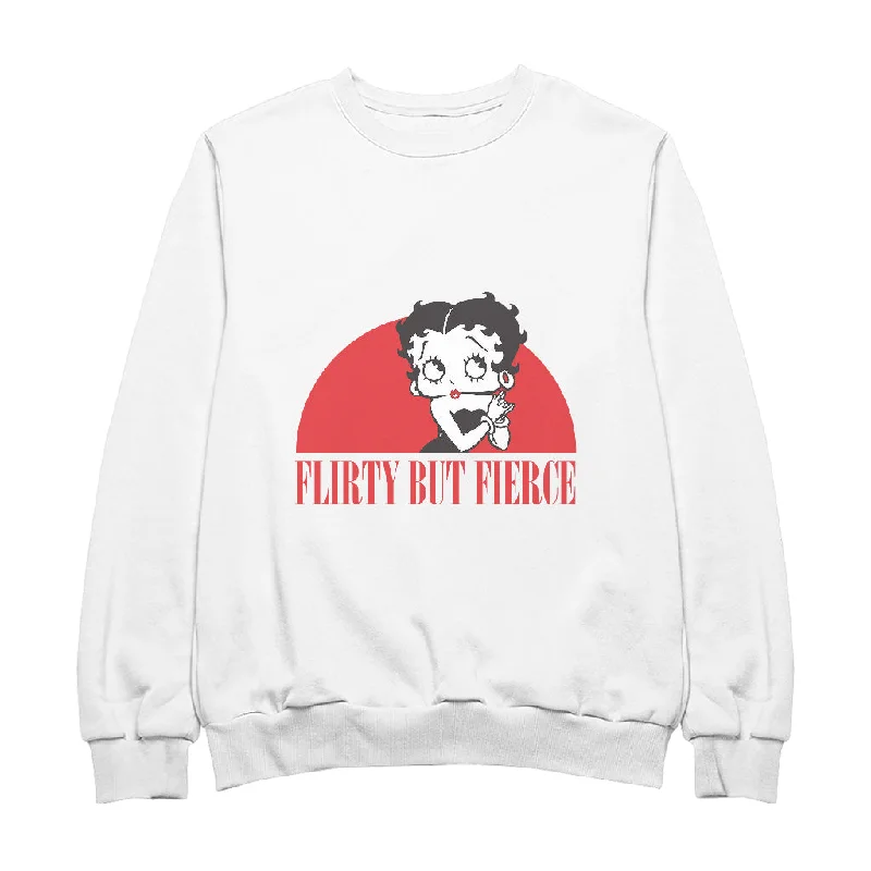 Betty Boop Confident Flirty But Fierce Women's Sweatshirt Hoodie with Strings Custom Fit Adjustable