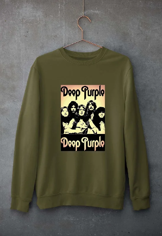 Deep Purple Unisex Sweatshirt for Men/Women Hoodie with Tied Waist Feminine Flattering