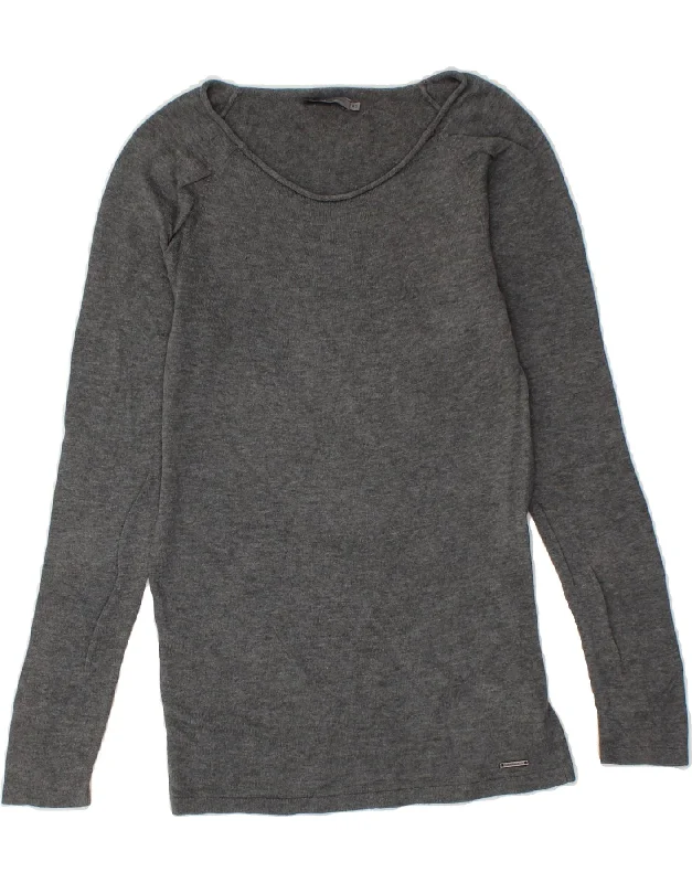 CALVIN KLEIN JEANS Womens Boat Neck Jumper Sweater UK 4 XS Grey Long Sweater Short Sweater Cropped Sweater CALVIN KLEIN JEANS Womens Boat Neck Jumper Sweater UK 4 XS Grey Long Sweater Short Sweater Cropped Sweater